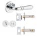 Sarlat lever on rose privacy set - Polished Chrome