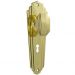 Elwood knob on lever lock plate set - Polished Brass