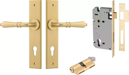 Sarlat Lever - Chamfered Entrance Set - Key / Key - GLD