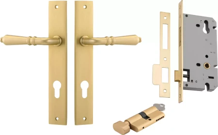 Sarlat Lever - Rectangular Entrance Set - Key / Turn - GLD