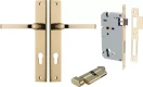 Annecy Lever - Rectangular Entrance Set - Key / Turn - PB