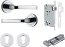 Annecy Lever - Round Rose Entrance Set - Key / Turn - CP