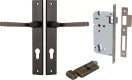 Annecy Lever - Rectangular Entrance Set - Key / Turn - SB