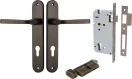 Annecy Lever - Oval Entrance Set - Key / Turn - SB