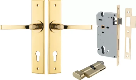 Annecy Lever - Chamfered Entrance Set - Key / Turn - PB