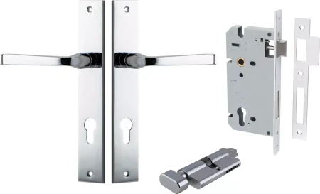 Annecy Lever - Rectangular Entrance Set - Key / Turn - CP