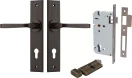 Annecy Lever - Chamfered Entrance Set - Key / Turn - SB