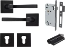 Annecy Lever - Square Rose Entrance Set - Key / Key - MB