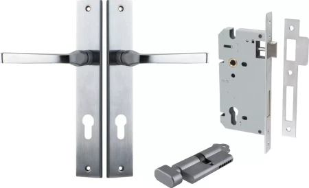 Annecy Lever - Rectangular Entrance Set - Key / Turn - SC