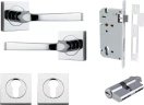 Annecy Lever - Square Rose Entrance Set - Key / Key - CP