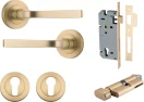 Annecy Lever - Round Rose Entrance Set - Key / Turn - BB