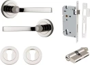 Annecy Lever - Round Rose Entrance Set - Key / Key - PN