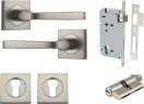 Annecy Lever - Square Rose Entrance Set - Key / Key - SN