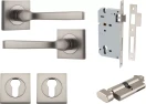 Annecy Lever - Square Rose Entrance Set - Key / Turn - SN