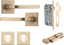 Annecy Lever - Square Rose Entrance Set - Key / Turn - BB