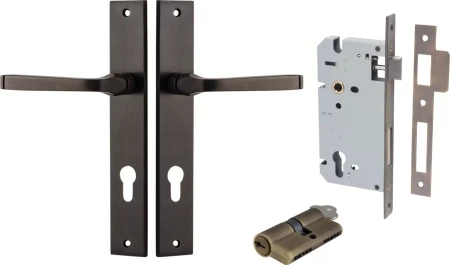 Annecy Lever - Rectangular Entrance Set - Key / Key - SB