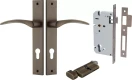 Oxford Lever - Rectangular Entrance Set - Key / Turn - SB