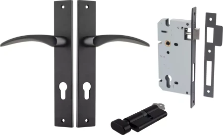 Oxford Lever - Rectangular Entrance Set - Key / Turn - MB