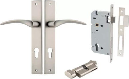 Oxford Lever - Rectangular Entrance Set - Key / Turn - SN