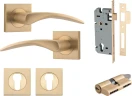 Oxford Lever - Square Rose Entrance Set - Key / Key - BB