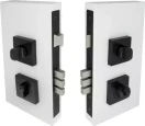 Double Turn Lock Kit Square 60mm B/Set - BLK