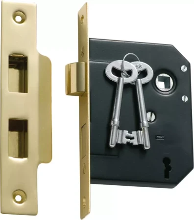 3 Lever Mortice Lock - Backset 57mm - PB