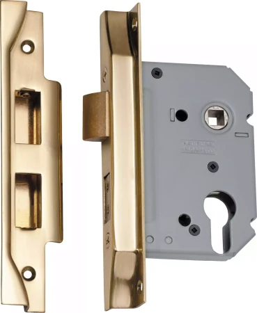 Rebated Euro Mortice Lock -  Backset 57mm - PB