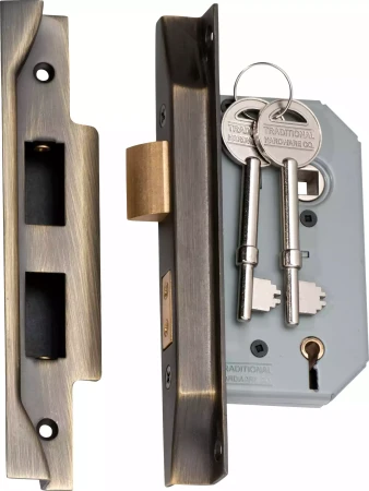 Rebated 5 Lever Mortice Lock - Backset 46mm - AB