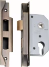 Rebated Euro Mortice Lock - Backset 46mm - AB