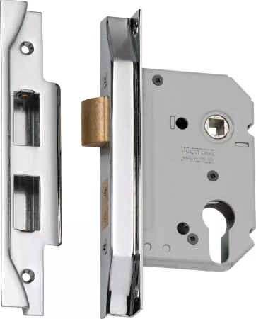 Rebated Euro Mortice Lock -  Backset 57mm - CP