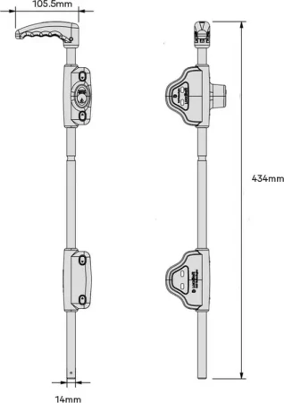 450mm Metal Lokkbolt - BLK