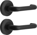 90 Lever On 53mm Round Rose  - BLK