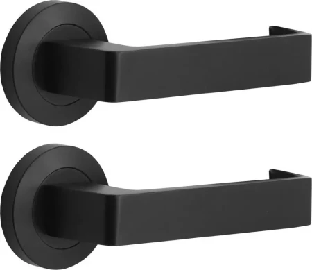 87 Lever On 53mm Round Rose  - BLK