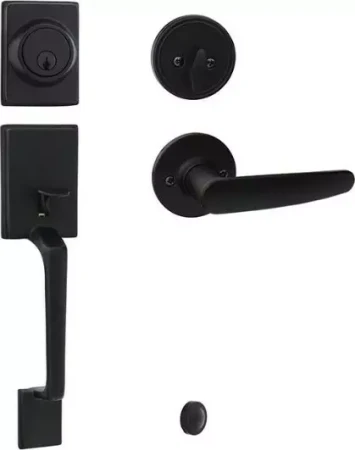 Capri Gripset w/ Single Cylinder Deadbolt & Lever - BLK