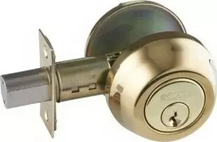 R160 Denver Round S/Cylinder Deadbolt - PB