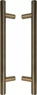 Brass - Round - Pull Handle Set -300mm - AB