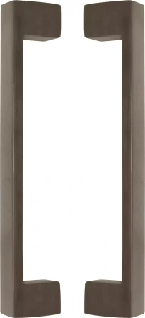 Square 235mm Solid Brass Pull Handle Set - AB