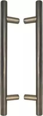 Brass - Round - Pull Handle Set -300mm - NB