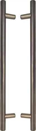 Brass - Round - Pull Handle Set - 400mm - NB