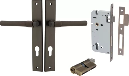 Helsinki Lever - Rectangular Entrance Set - Key / Key - SB