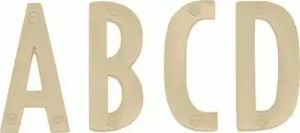 50mm Brass Face Fix Alphabet - A - PB