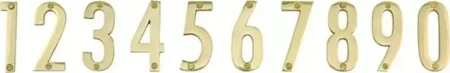 150mm Brass Modern Face Fix Numeral # 0 - PB