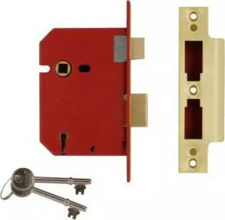 5 Lever Mortice Lock - 45mm Backset - PB