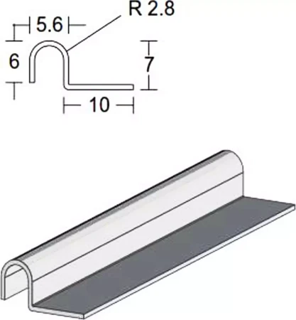 60800 Track Capping 2380 x 7mm x 2.8R