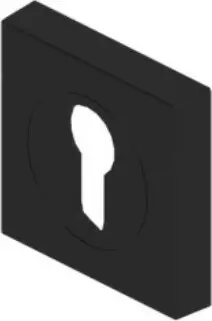 Apex Square Euro Cylinder Escutcheon - BLK