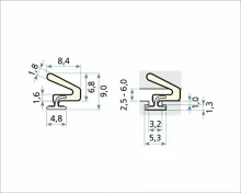 Aquamac 21 Aluminium Door Seal 4.8mm Foot - BLK