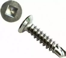 Screw 8 x 3/4 CSK Sq #2 U/CUT TEK SS304