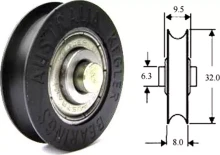 Wheel with Axle - 32 X 9.5 X 6.4mm