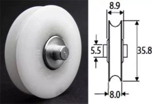 Wheel - Nylon - Fixed Axle to fit W3728 Carriage