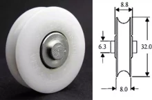 Fixed Axle Wheel - Nylon 31 x 9 x 6.4mm 40kg